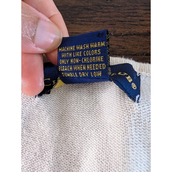 Charter Club Cable Knit Sweater Top Short Sleeve Cream/Ivory Size L Rayon Blend - Picture 3 of 6